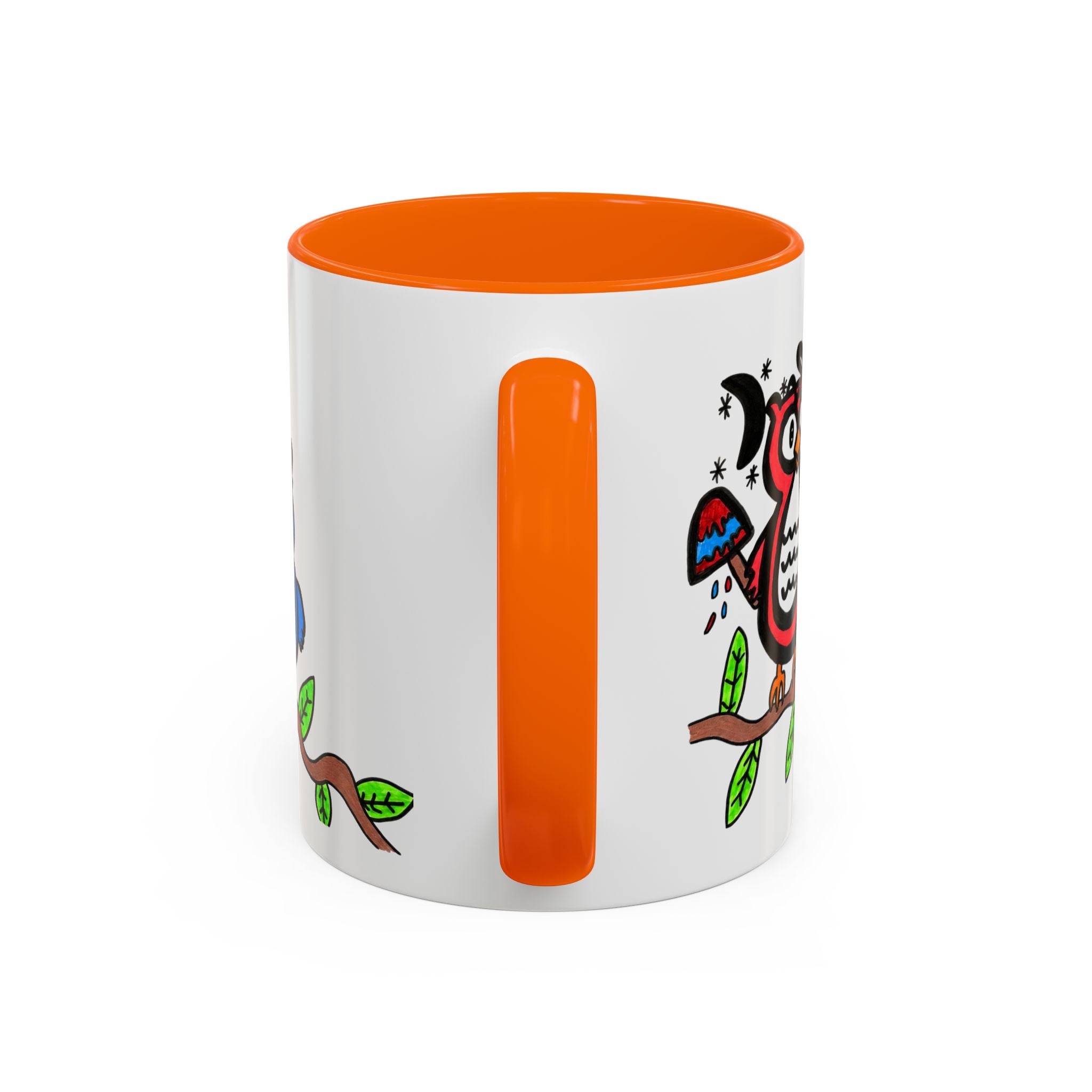 Hand-Drawn Patriotic Owls on a Branch Mug | Accent Coffee Mug 11oz 15oz