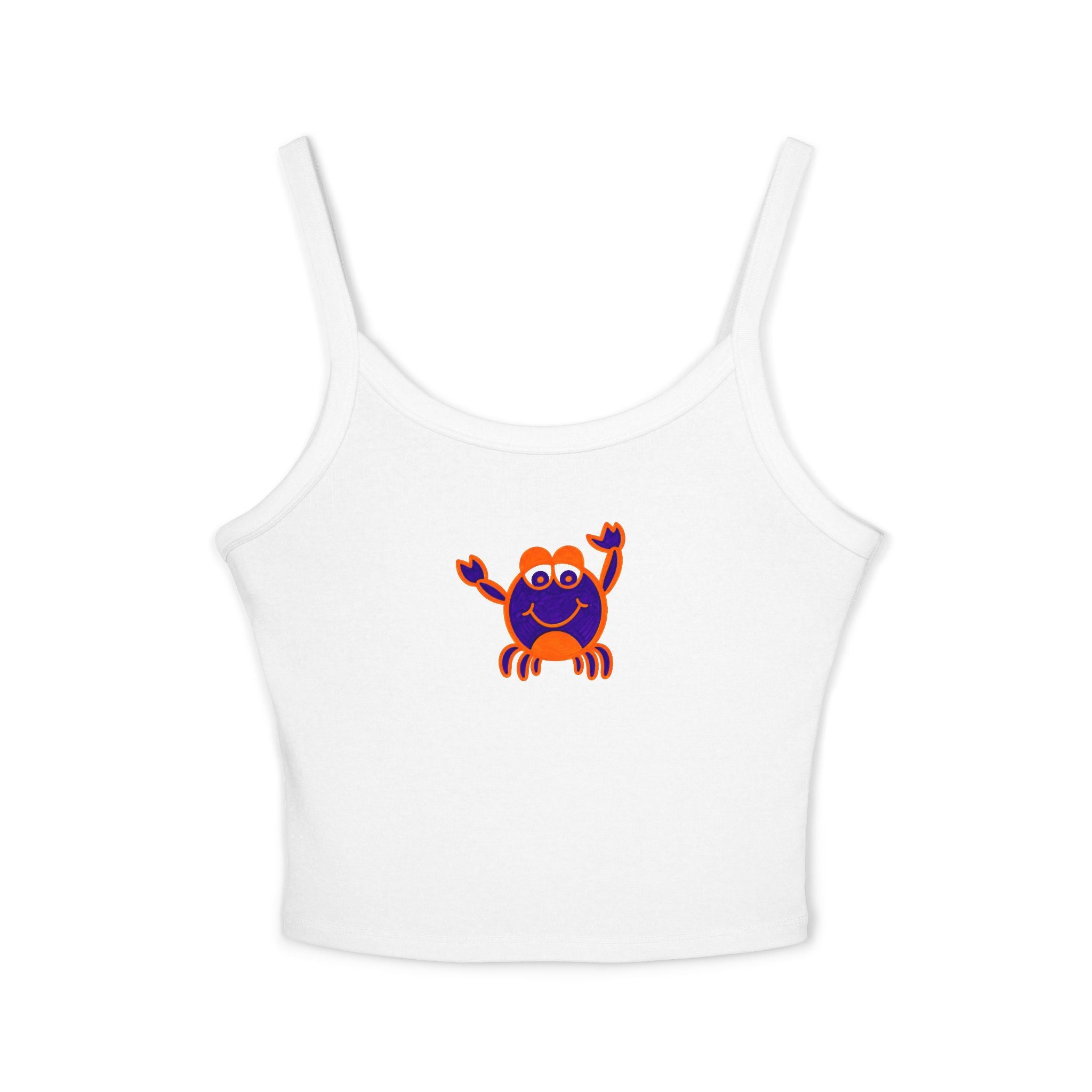 Hand-Drawn Purple and Orange Crab Tank Top | Cute Beachy Sea Creature Graphic