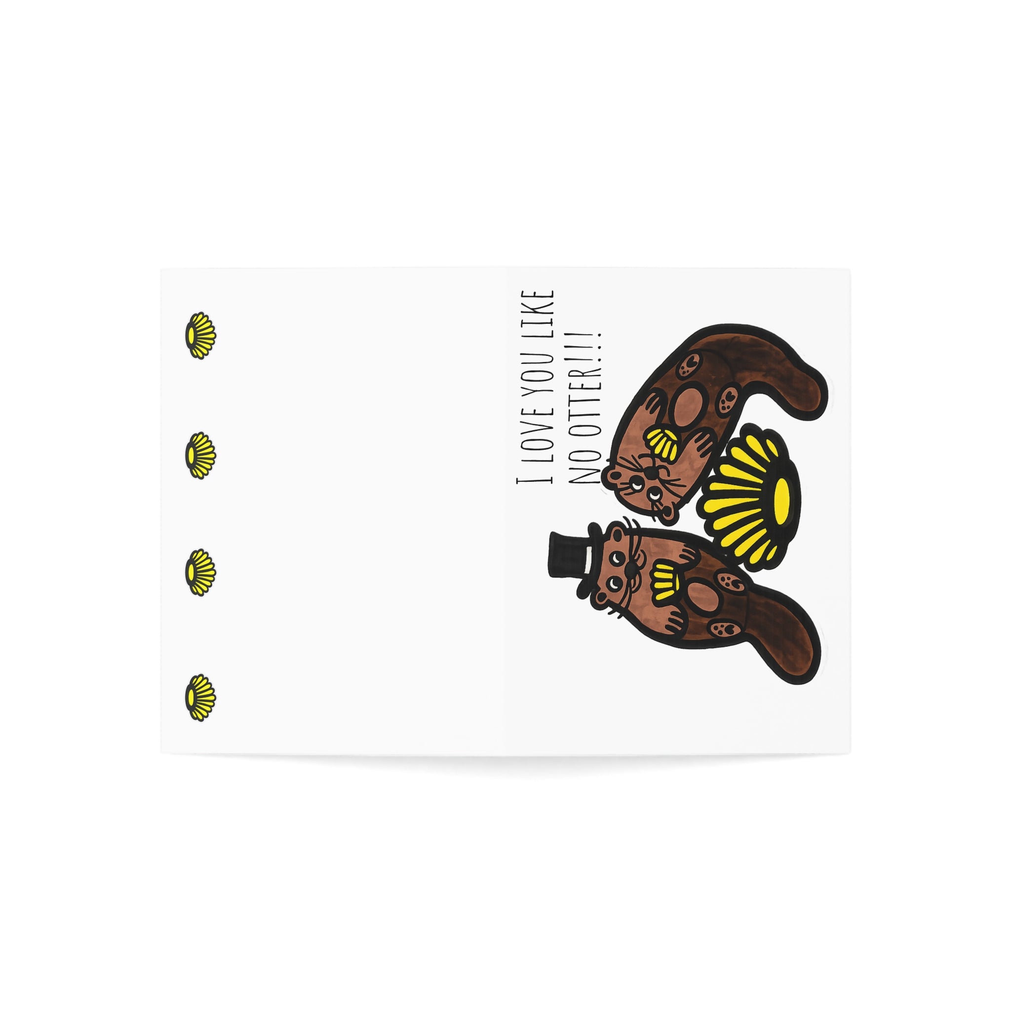 Hand-Drawn I Love You Like No Otter Greeting Card | Cute Otter Illustration