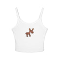 Hand-Drawn Whimsical Brown Moose Spaghetti Strap Tank Top | Woodland Creature Animal Art, Fitted Comfort