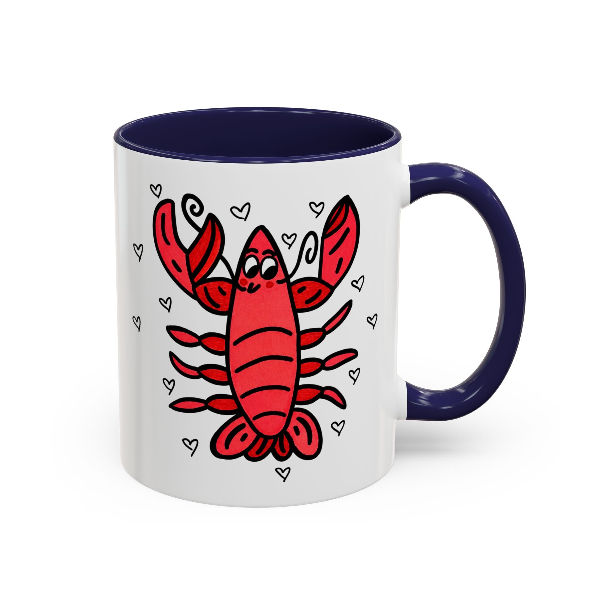 Hand-Drawn Cute Red Lobster Mug | Accent Coffee Mug 11oz 15oz