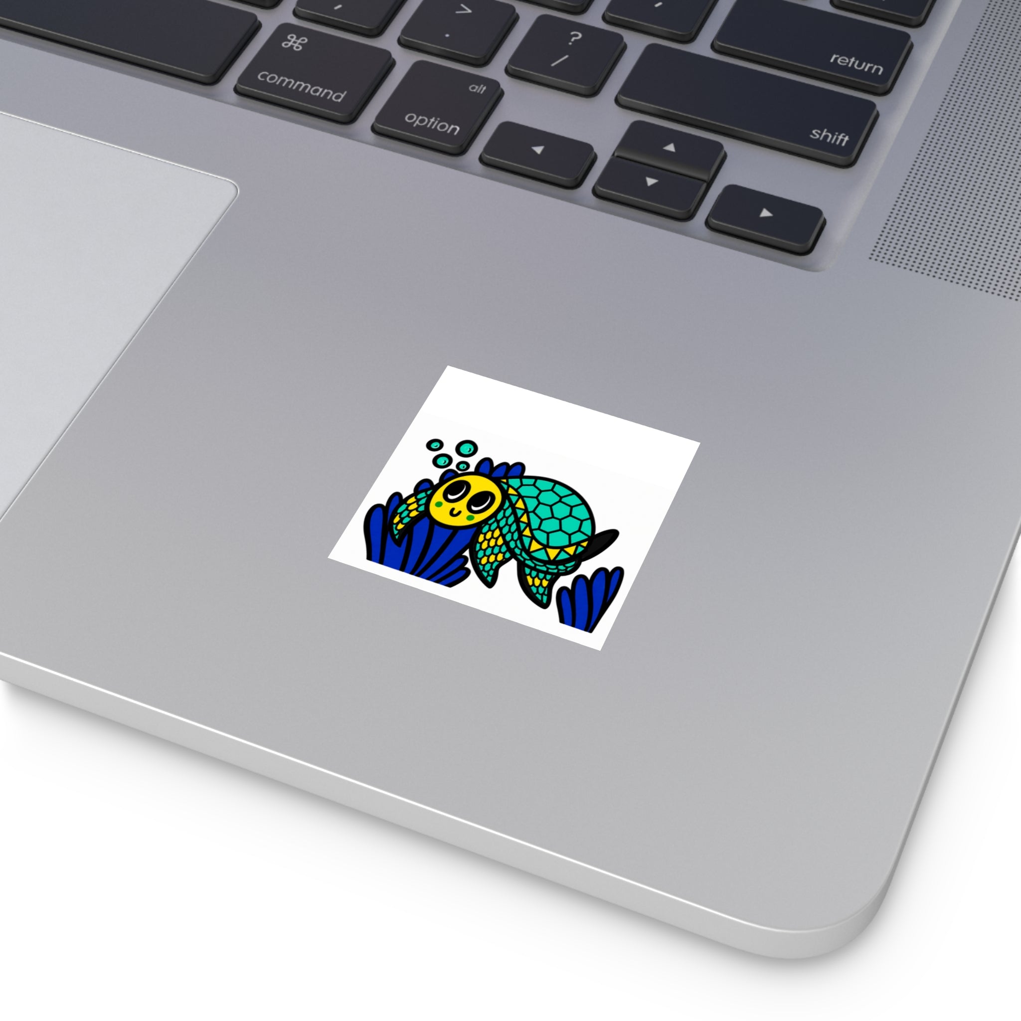 Cute Sea Turtle Sticker, Hand Drawn Ocean Vinyl Sticker, Whimsical Coastal Turtle Decal, Cute Marine Life Sticker