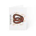 Hand-Drawn Youre Knot Alone Pretzel Illustration Greeting Card | Blank Inside