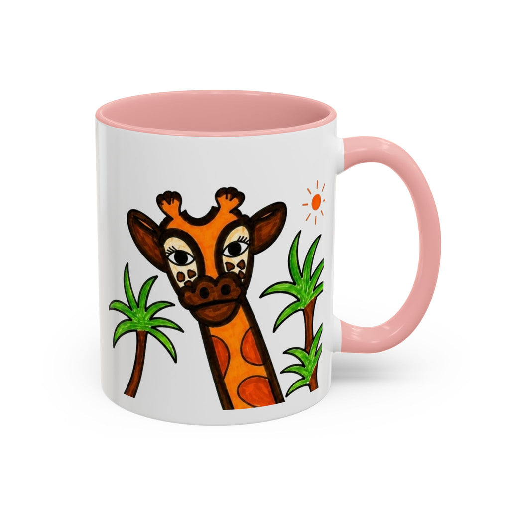 Hand-Drawn Peeking Giraffe Safari Mug | Accent Coffee Mug 11oz 15oz