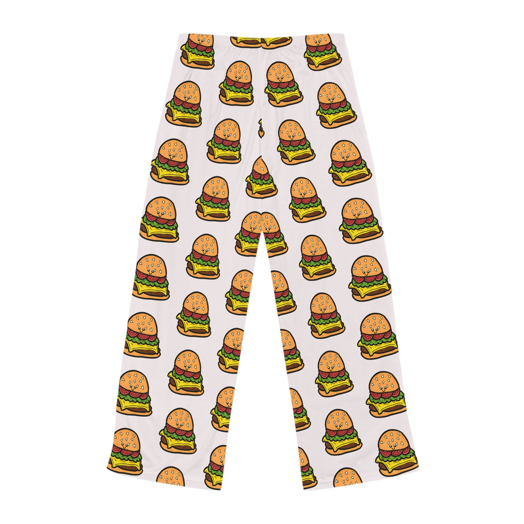 Hand-Drawn Cartoon Cheeseburger Pattern Pajama Pants | All-Over Print