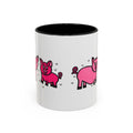 Hand-Drawn Pink Pig Pattern Mug | Accent Coffee Mug 11oz 15oz