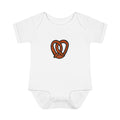 Hand-Drawn Salted Pretzel Infant Bodysuit | Baby Snack Food Illustration