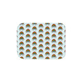 Hand-Drawn Retro Rainbow and Clouds Smiling Pattern Sherpa Blanket | Cute Rainbow Repeat Throw