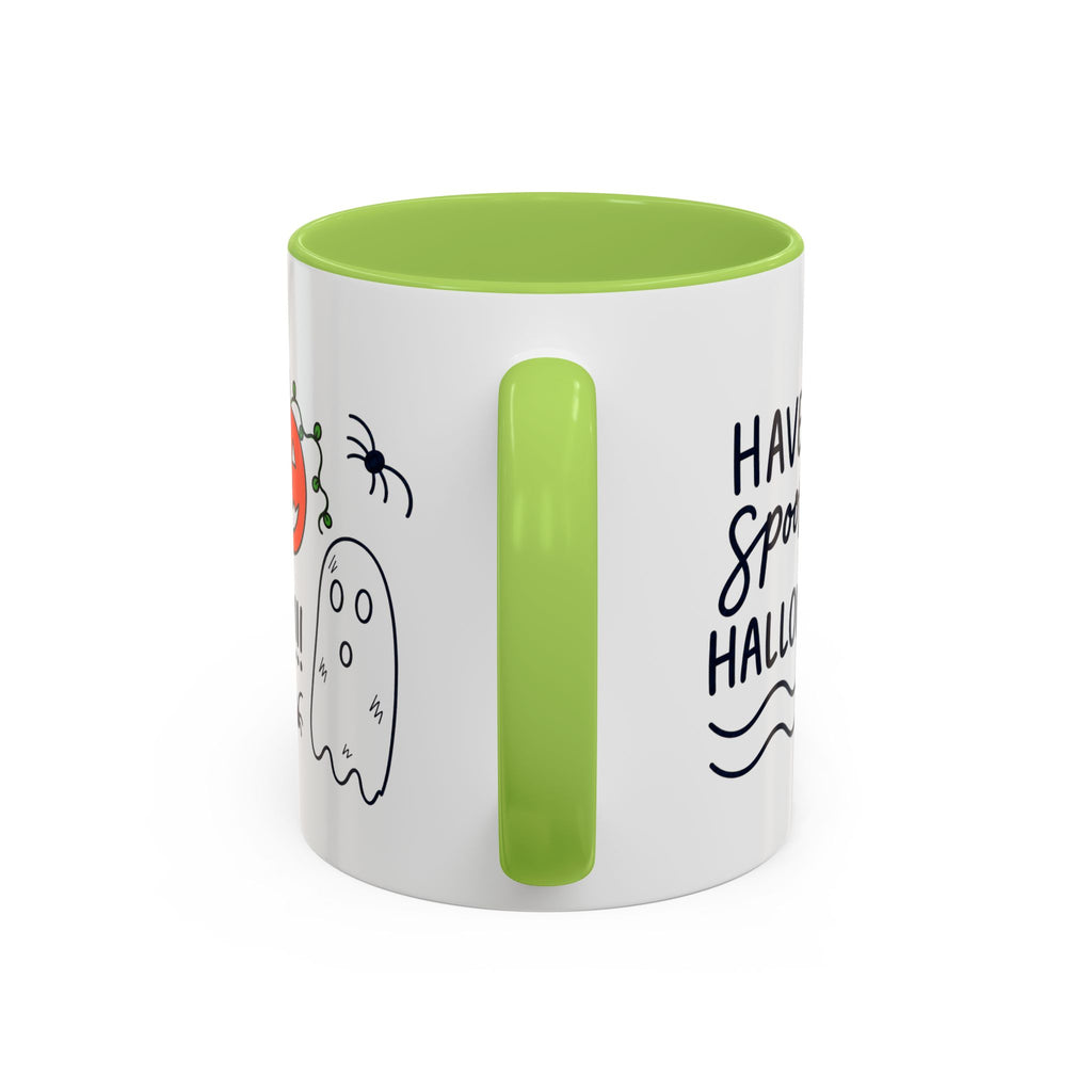Hand-Drawn Spooky Halloween spiders ghost pumpkin Mug | Accent Coffee Mug 11oz 15oz