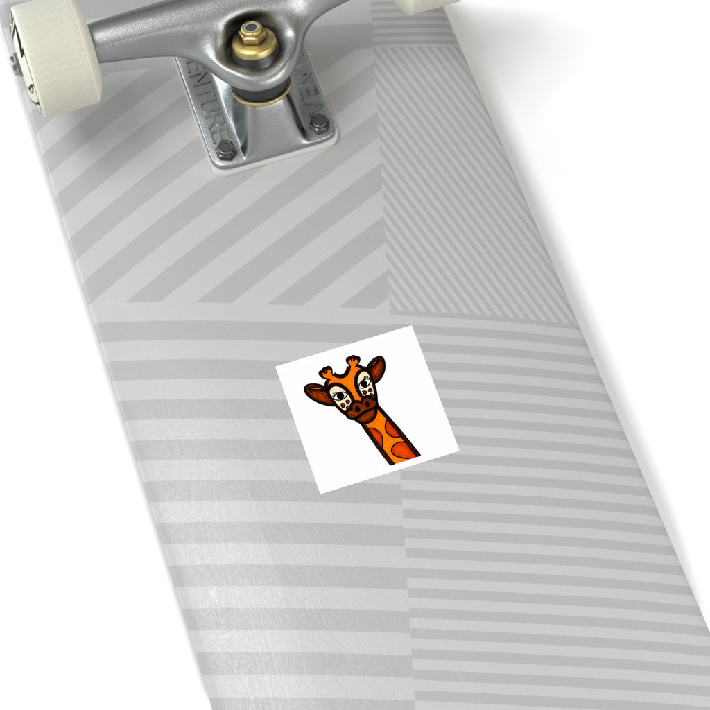Cute Giraffe Sticker, Hand Drawn Safari Vinyl Sticker, Whimsical Animal Decal, Cute Jungle Animal Sticker
