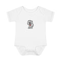 Hand-Drawn Fluffy White Dog with Red Collar Infant Bodysuit
