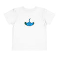 Hand-Drawn Cute Blue Stingray Toddler Tee | Marine Animal Kids Shirt