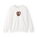 Hand-Drawn Pretzel Heart Crewneck | Snack Food Illustration, Bakery Lover Sweatshirt