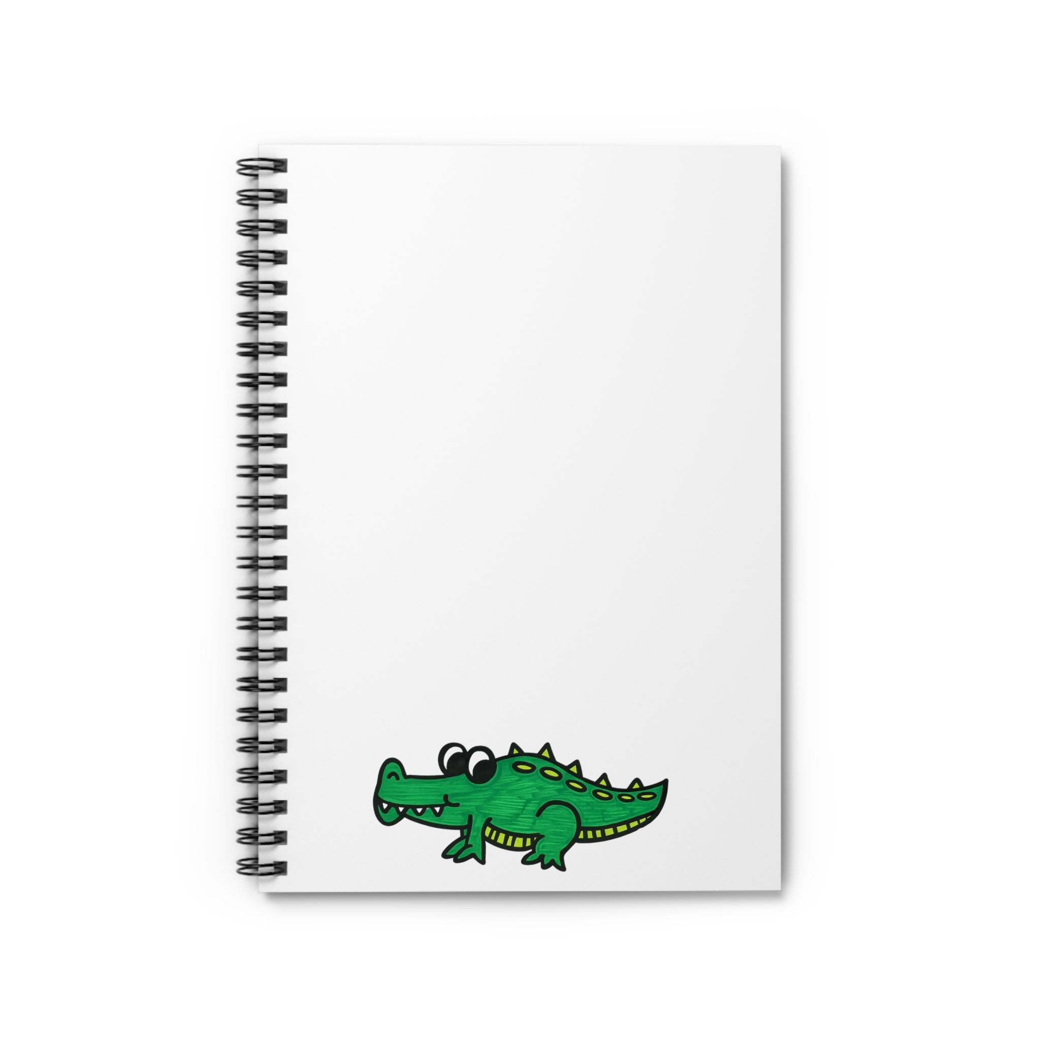 Hand-Drawn Cute Cartoon Alligator Spiral Notebook | Ruled Journal