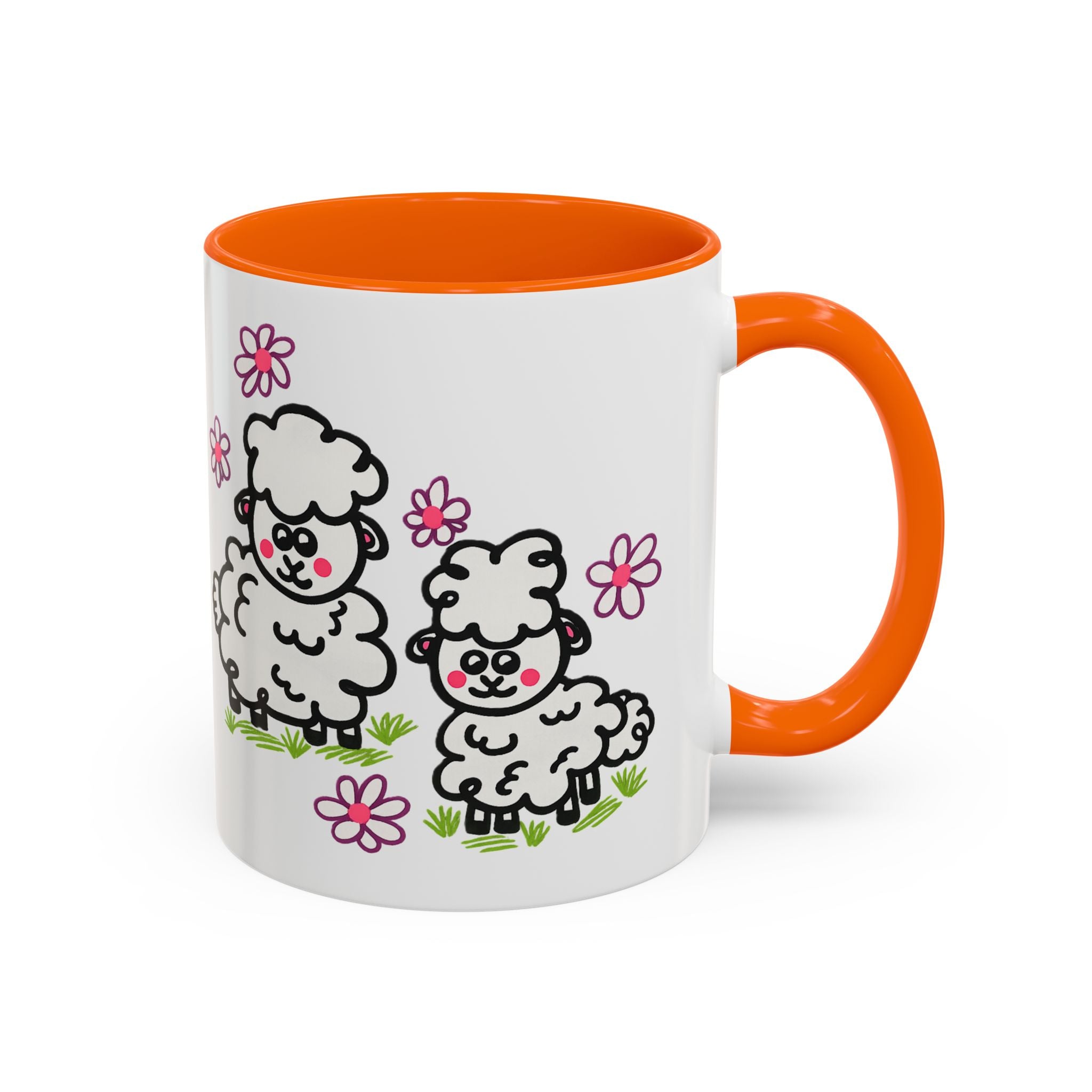 Hand-Drawn Cute Cartoon Sheep Pattern Mug | Accent Coffee Mug
