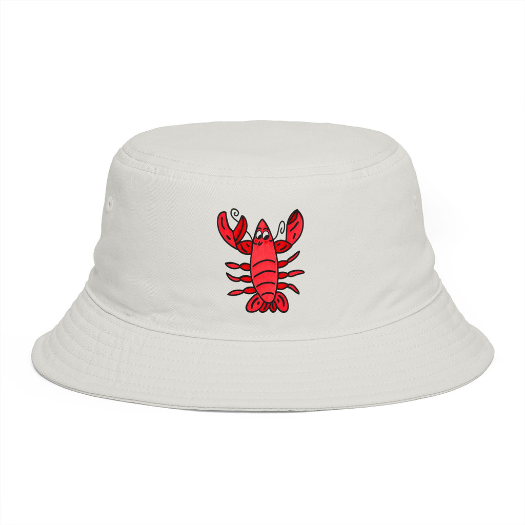 Hand-Drawn Red Lobster Illustration Bucket Hat | Cute Lobster Beach Summer