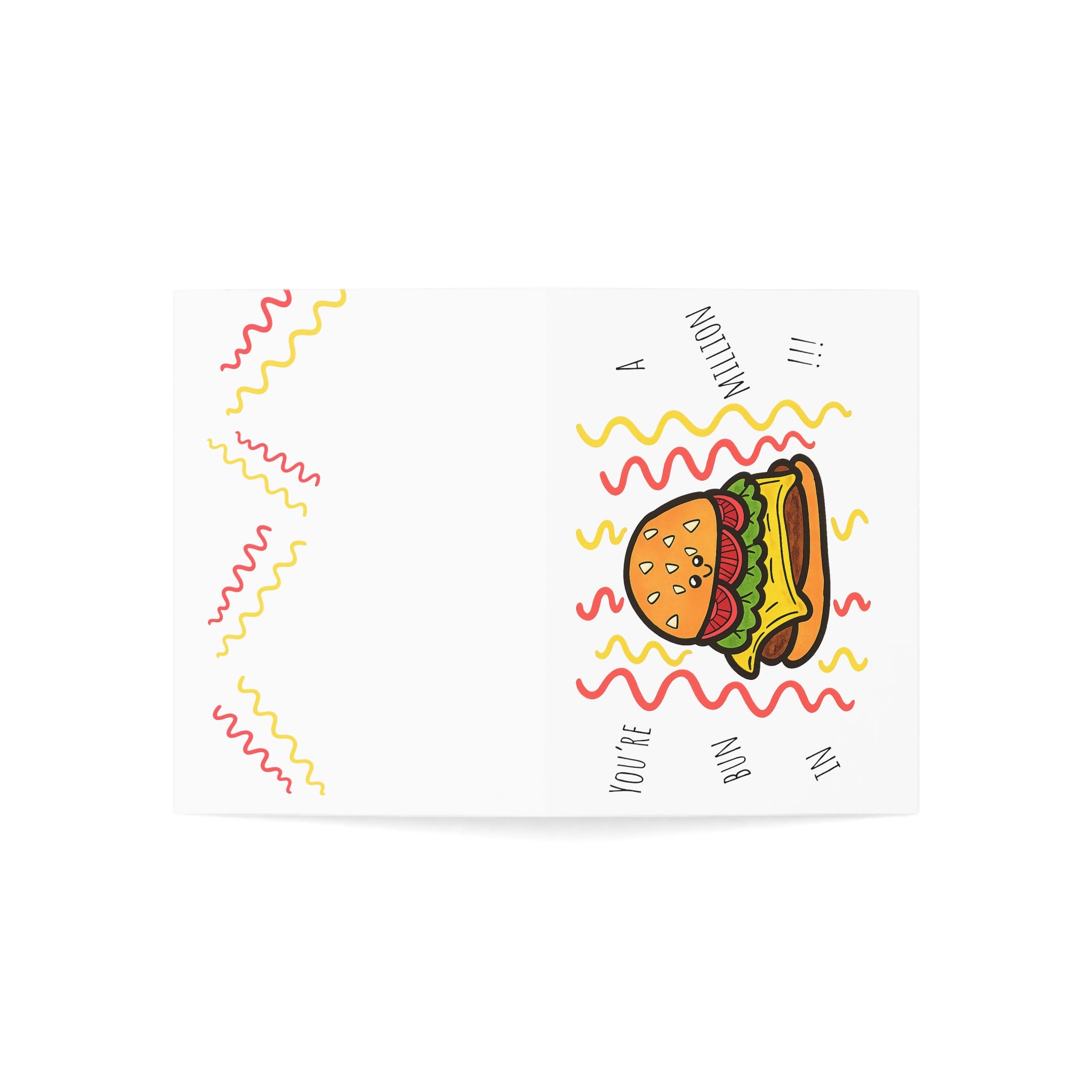 Hand-Drawn Youre a Bun in a Million Cheeseburger Greeting Card