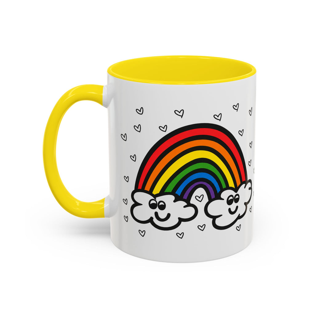 Hand-Drawn Smiling Rainbow Clouds mug | Accent Coffee Mug 11oz or 15oz