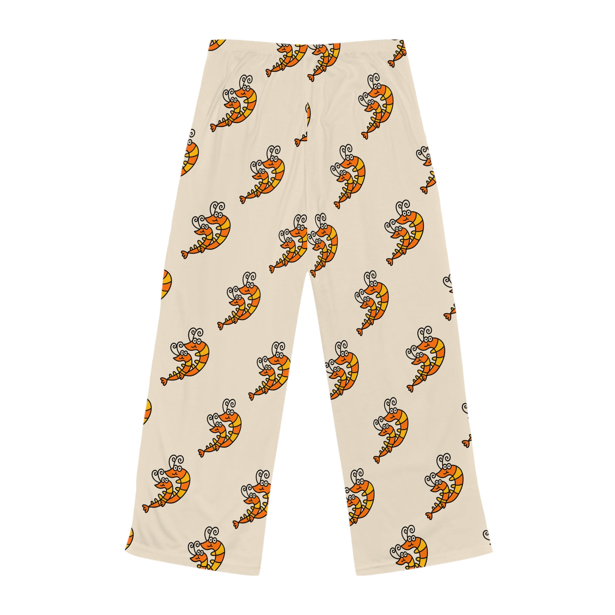 Hand-Drawn Dancing Shrimp Pattern Pajama Pants | All-Over Print