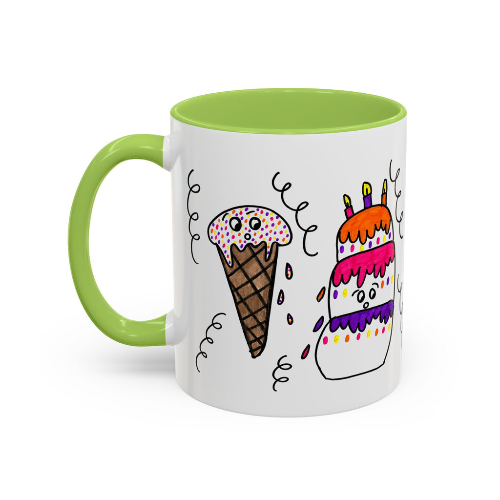 Hand-Drawn Cute Doodle Ice Cream & Cake Mug | Accent Coffee Mug