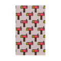 Hand-Drawn Retro Mailbox Pattern Hand Towel | Pink Cartoon Mailbox Repeat