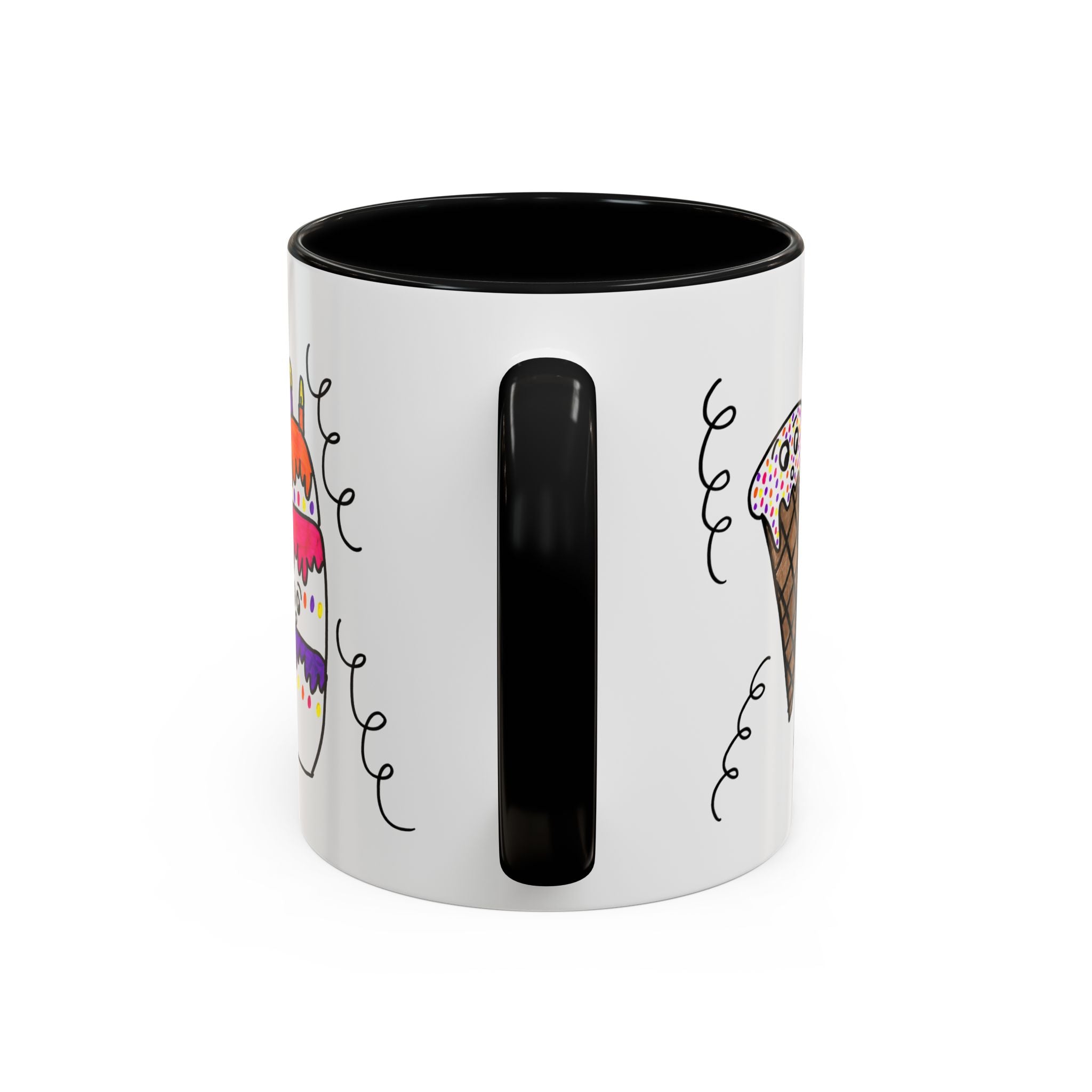 Hand-Drawn Cute Doodle Ice Cream & Cake Mug | Accent Coffee Mug
