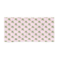 Hand-Drawn Yellow Orange Pink Flowers on Green Vine Beach Towel