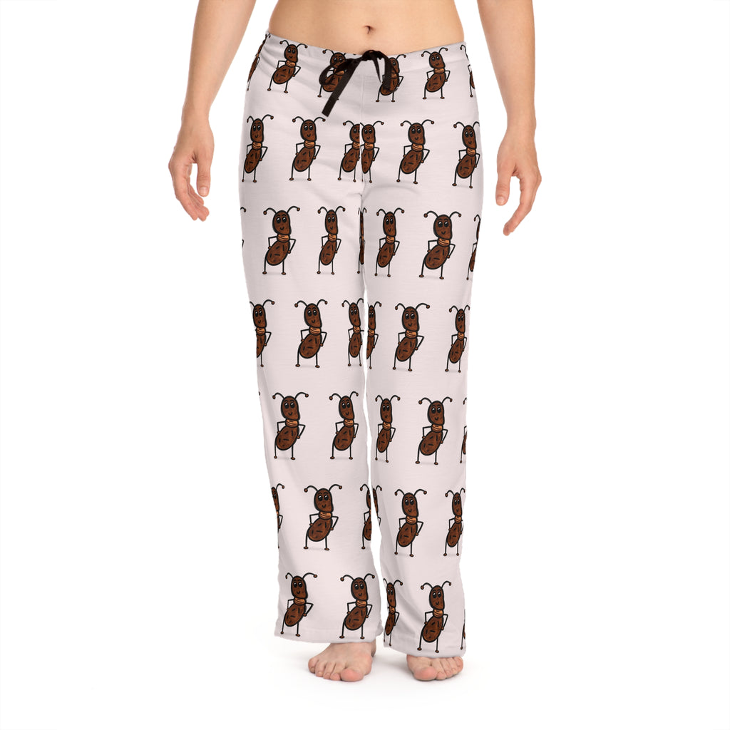 Hand-Drawn Dancing Ant Pajama Pants | Insect Pattern Sleepwear