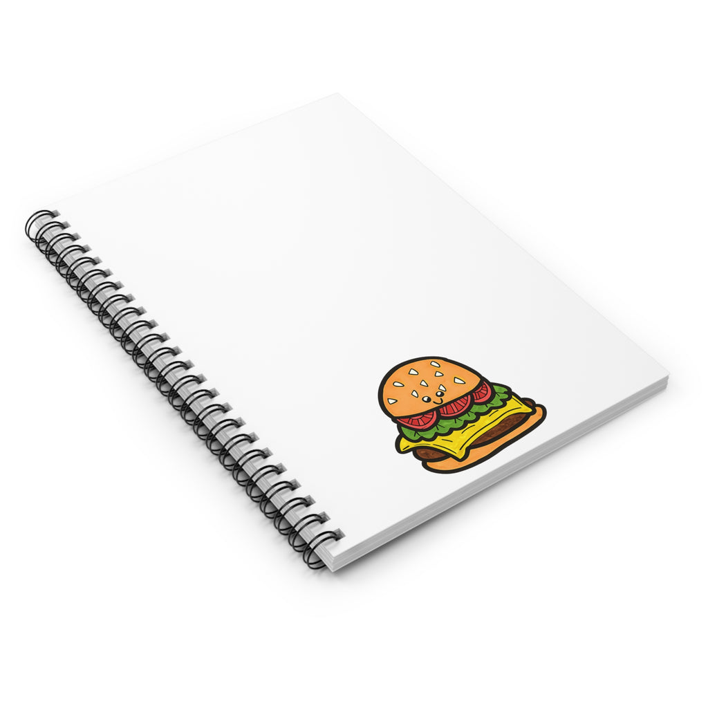 Hand-Drawn Cheeseburger Illustration Spiral Notebook | Ruled Line
