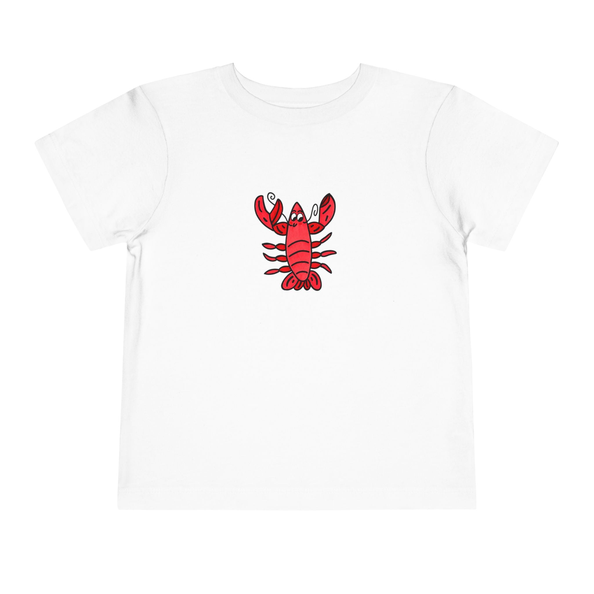 Hand-Drawn Cute Red Lobster Toddler Tee | Kids Sea Life Shirt