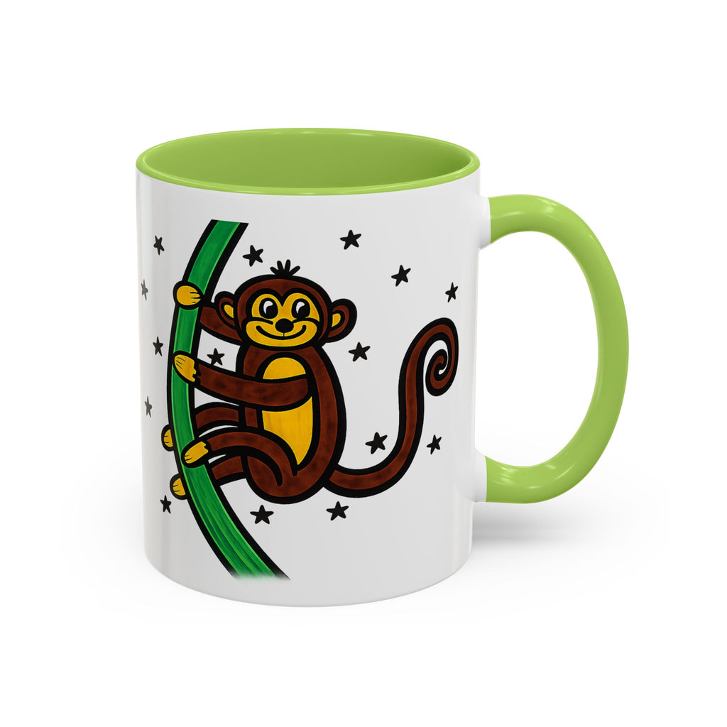 Hand-Drawn Playful Monkey on Vine Coffee Mug | Accent Mug 11oz 15oz