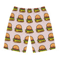 Hand-Drawn Cartoon Cheeseburger Pattern Board Shorts | All-Over Print