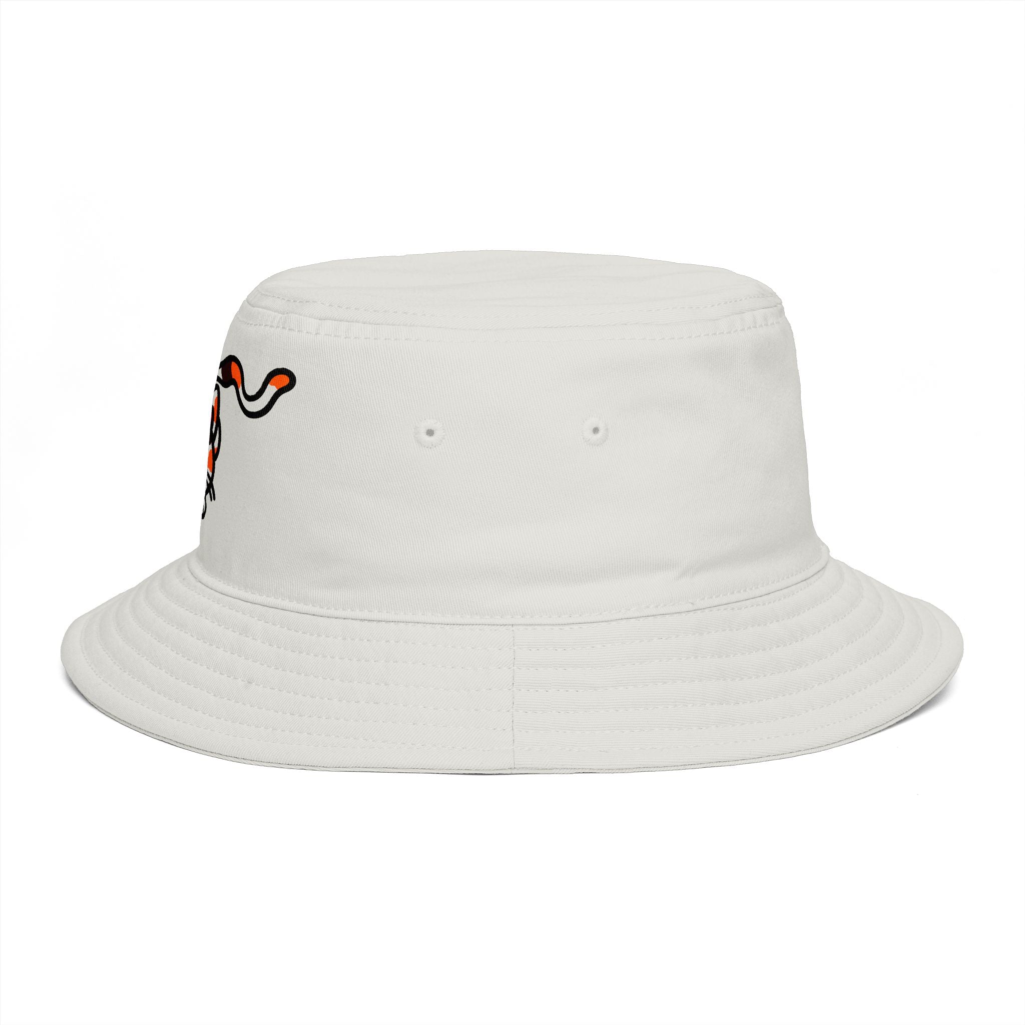 Hand-Drawn Calico Cat Bucket Hat | Cute Kitty Patch, Casual Sun Hat