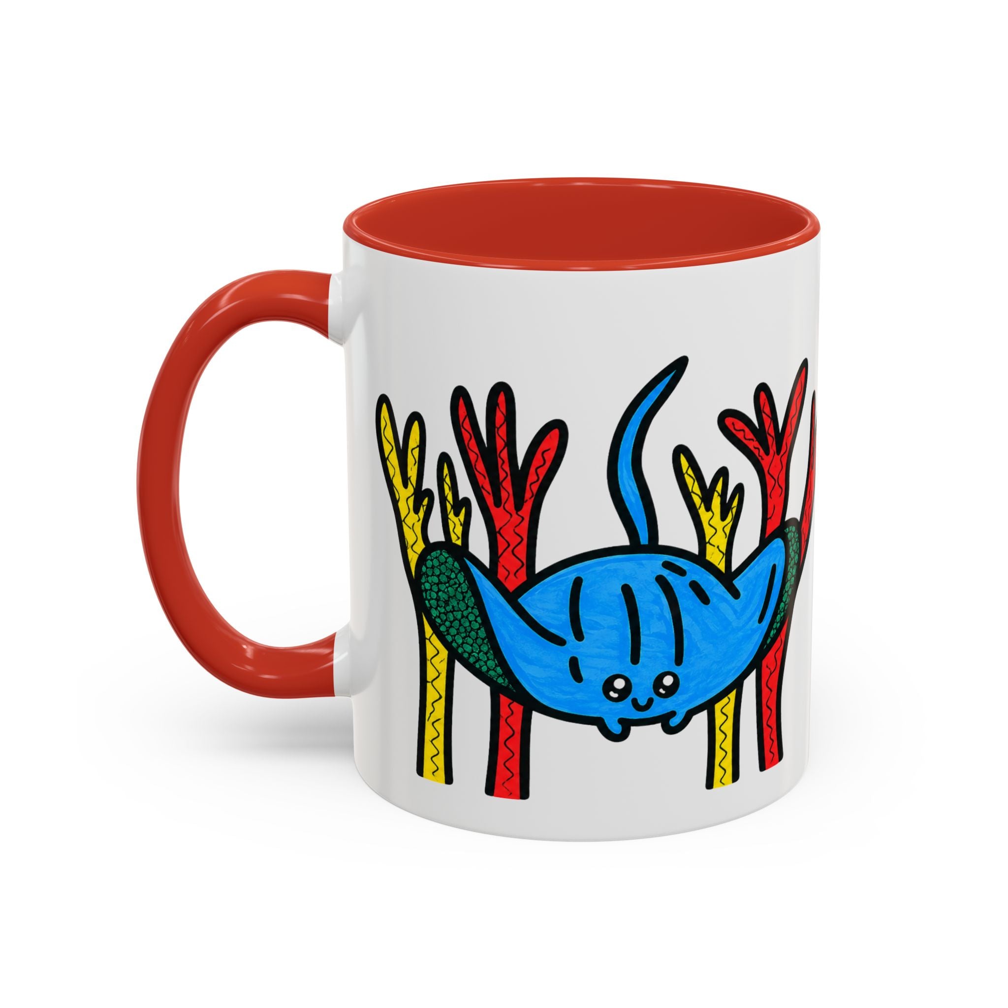 Hand-Drawn Blue Stingray Illustration Mug | Accent Coffee Mug (11, 15oz)
