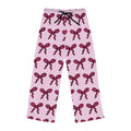 Hand-Drawn Pink Bow Pattern Pajama Pants | All-Over-Print Lounge Pants