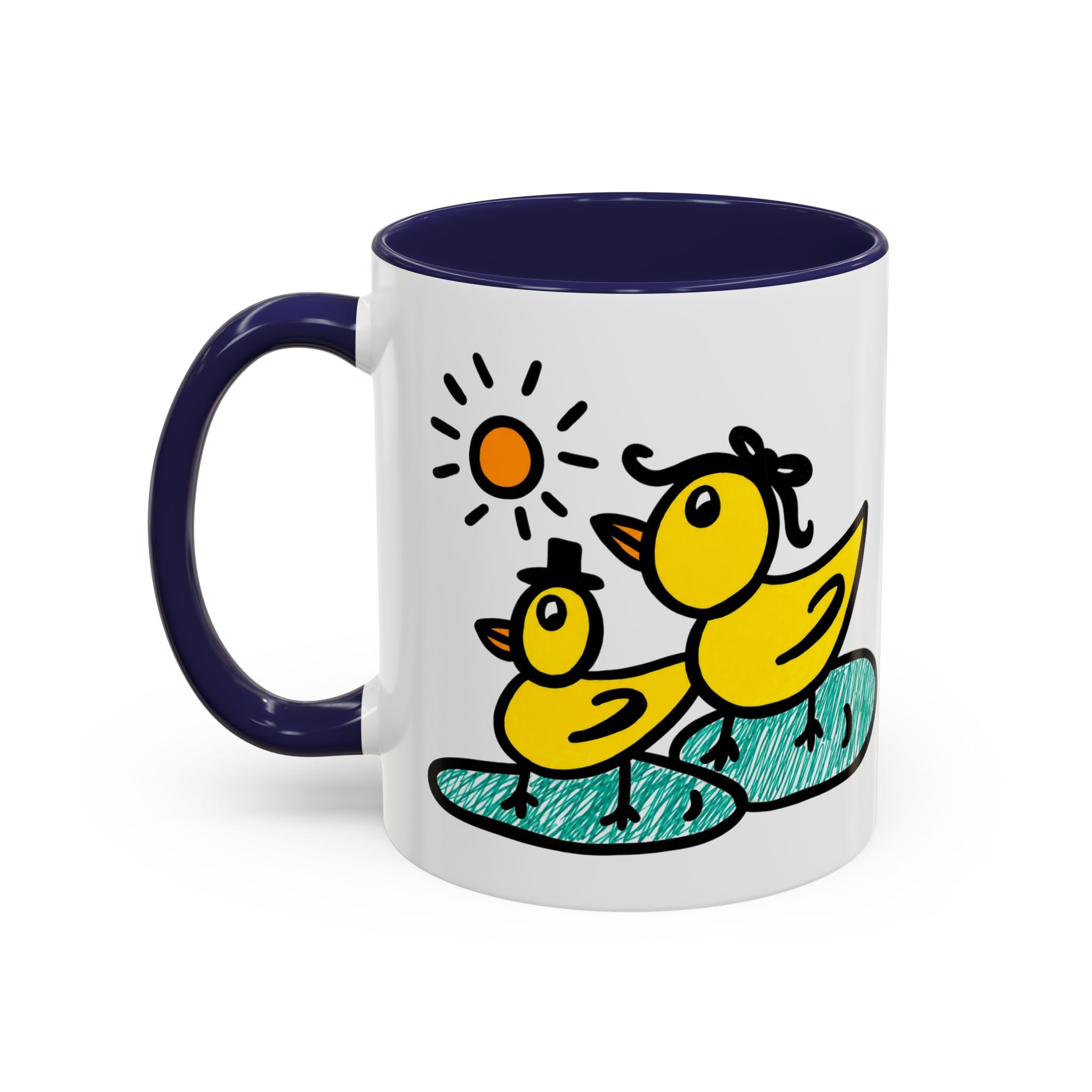 Hand-Drawn Cute Ducks in Pond Mug | Accent Coffee Mug 11oz 15oz
