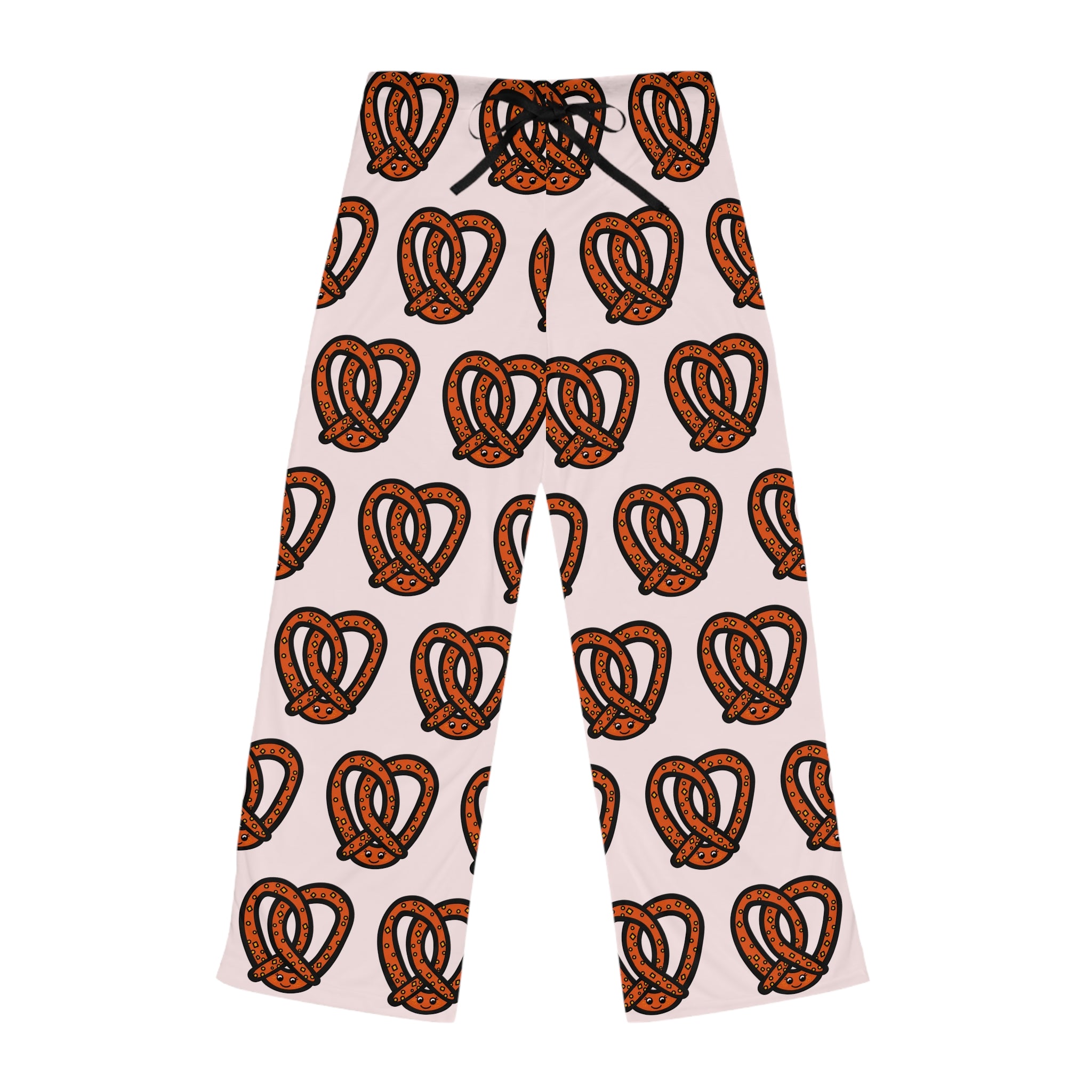 Hand-Drawn Pretzel Pattern Pajama Pants | All-Over Print