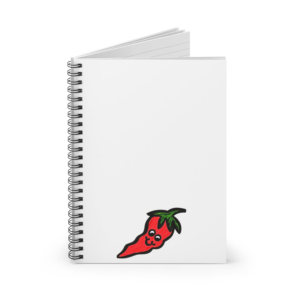Hand-Drawn Cute Chili Pepper Illustration Spiral Notebook | Charming Hot Pepper Ruled Journal