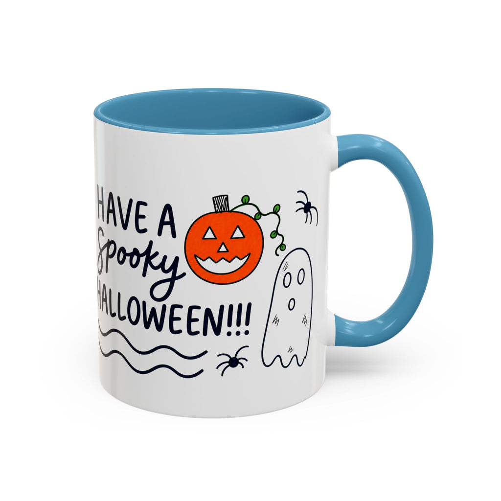 Hand-Drawn Spooky Halloween spiders ghost pumpkin Mug | Accent Coffee Mug 11oz 15oz