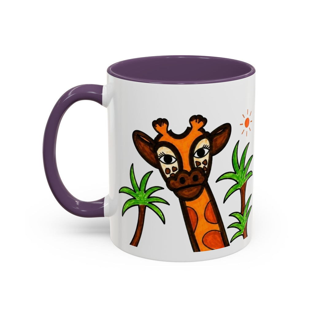 Hand-Drawn Peeking Giraffe Safari Mug | Accent Coffee Mug 11oz 15oz