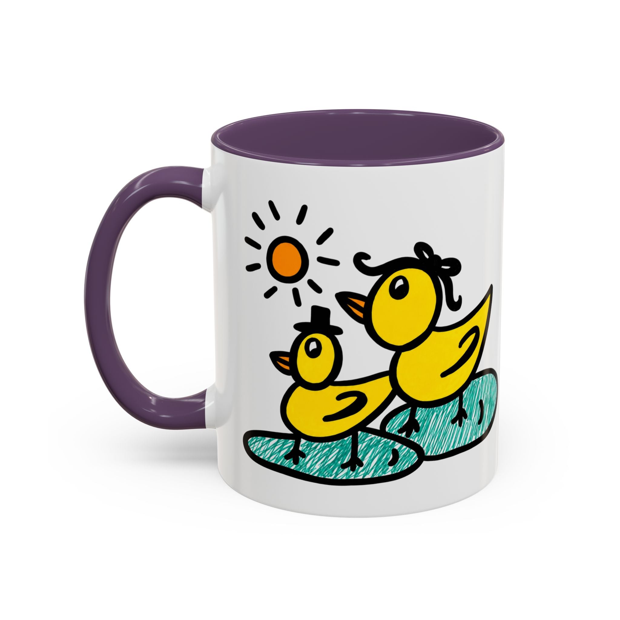 Hand-Drawn Cute Ducks in Pond Mug | Accent Coffee Mug 11oz 15oz