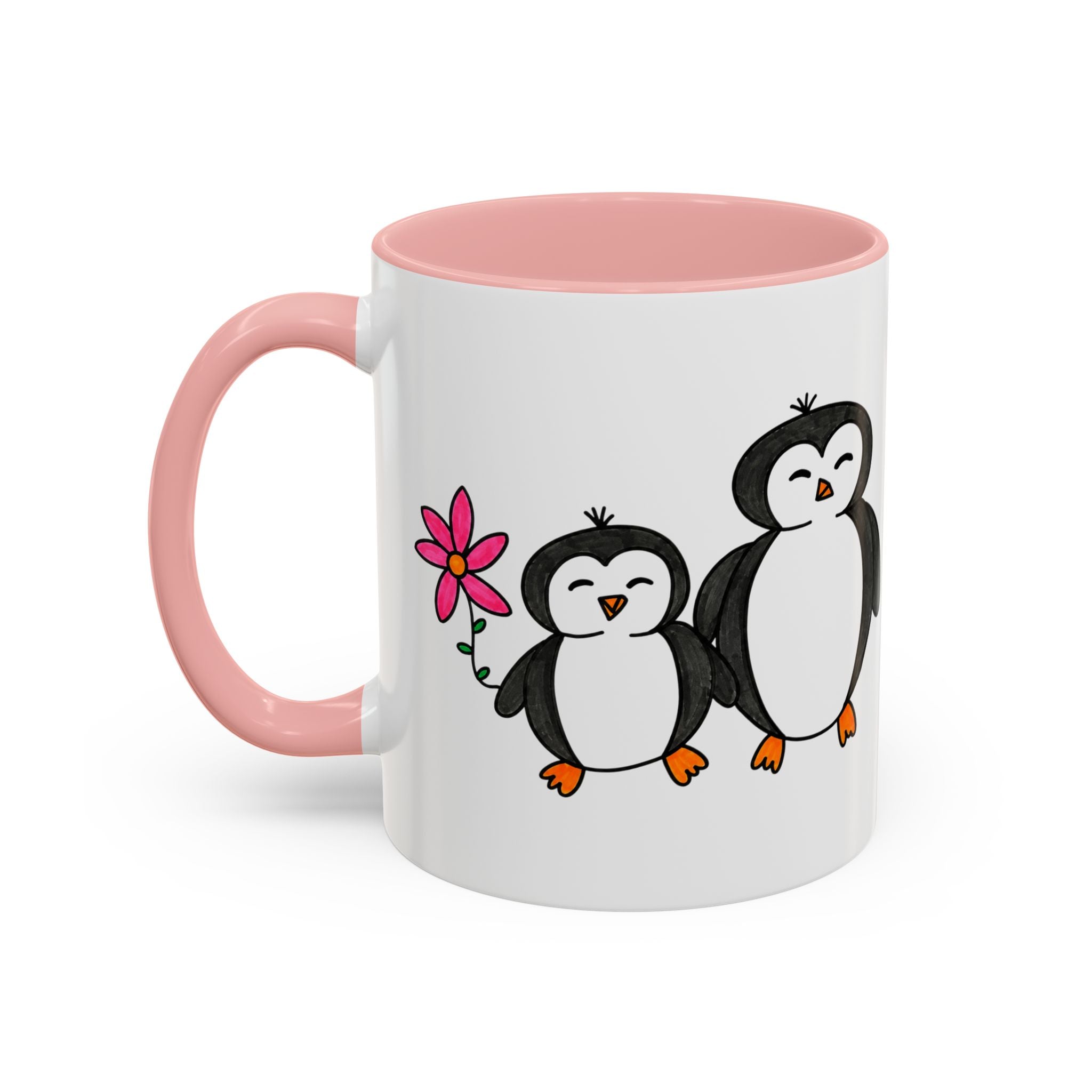 Hand-Drawn Cute Penguin Family Mug | Accent Coffee Mug