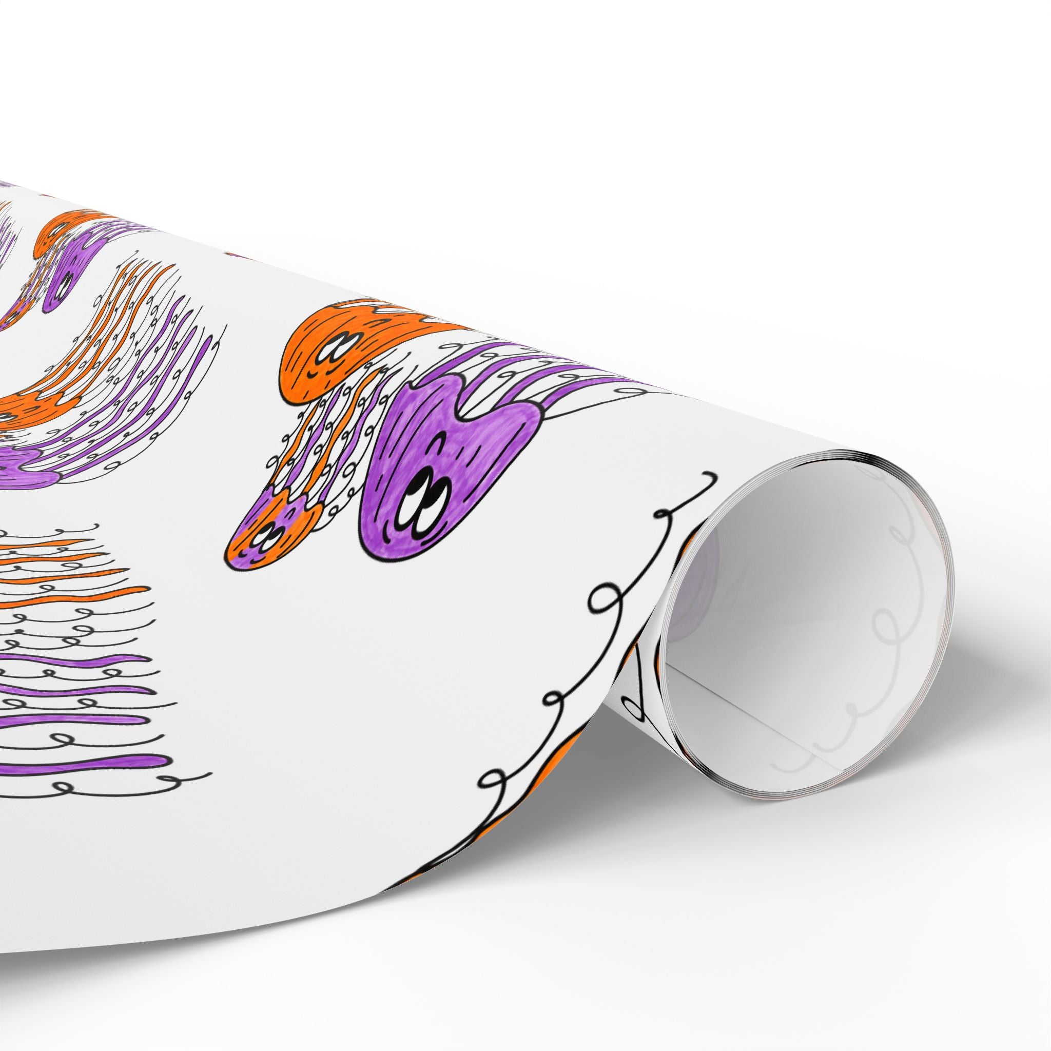 Hand-Drawn Jellyfish Wrapping Paper | Ocean Creatures Gift Wrap