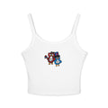 Hand-Drawn Whimsical Patriotic Owl Duo Spaghetti Strap Tank Top | Red, White, and Blue, Patriotic Owl Animal Art | Fourth of July