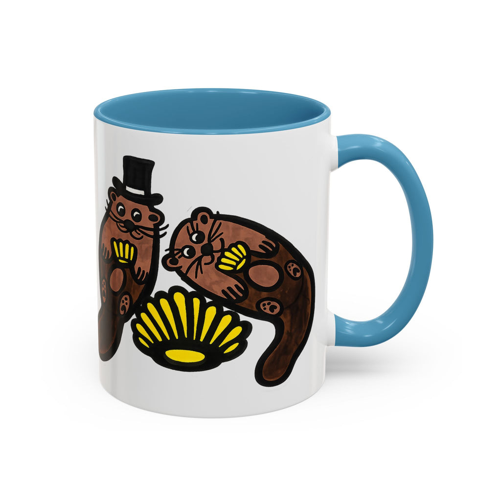 Otter with Top Hat and Shell Mug | Accent Coffee Cup