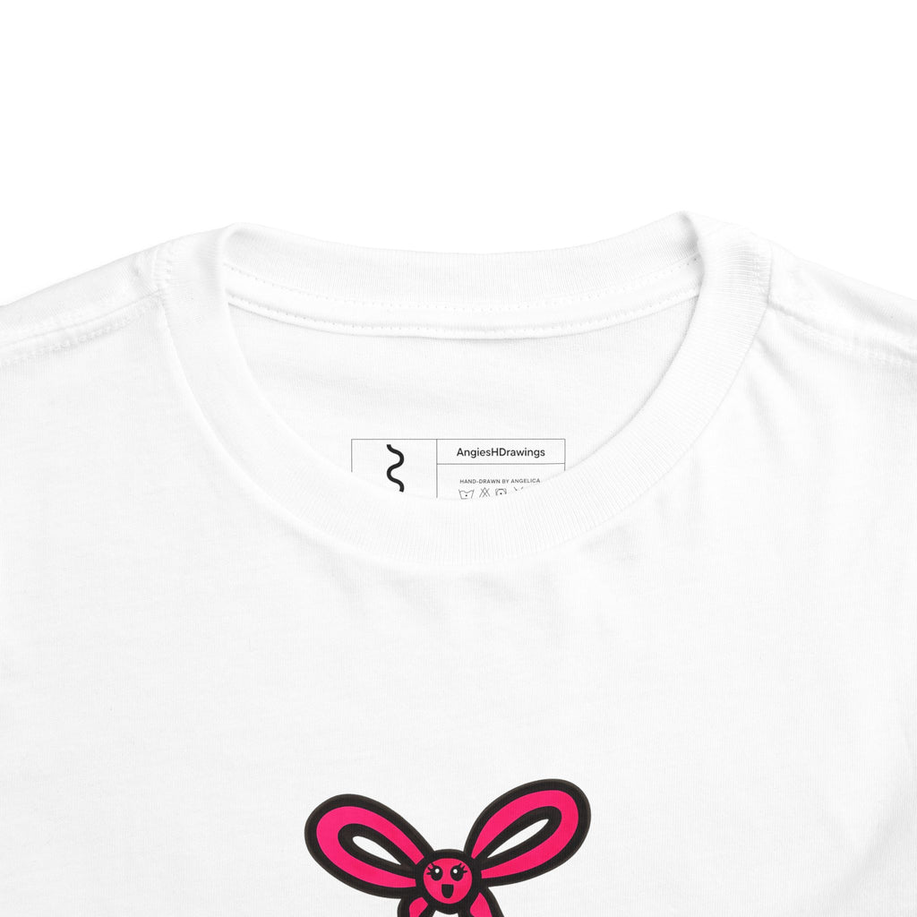 Hand-Drawn Pink Bow Toddler Tee | Cute Bow Graphic