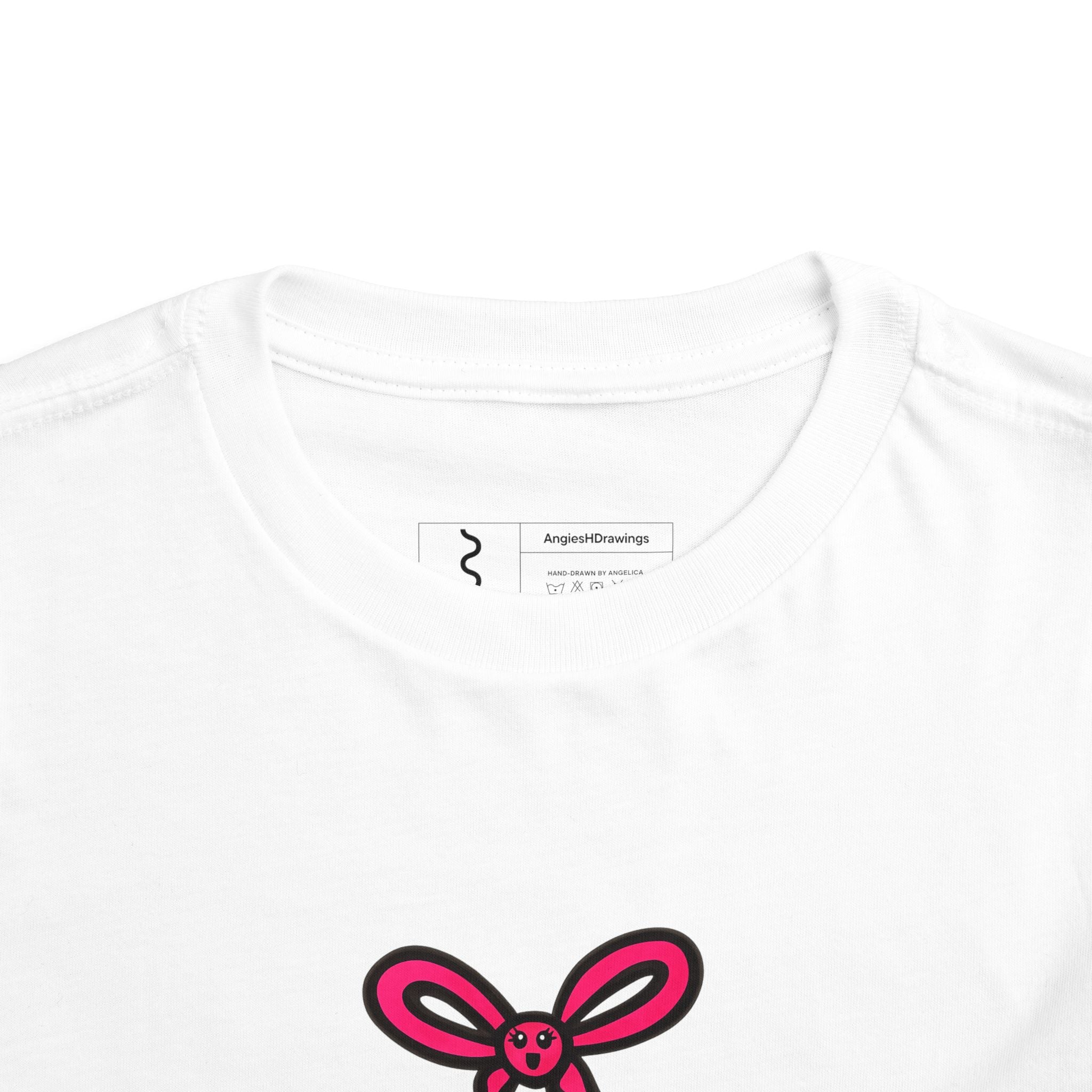 Hand-Drawn Pink Bow Toddler Tee | Cute Bow Graphic