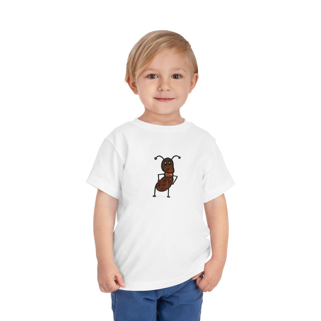 Hand-Drawn Dancing Ant Toddler Tee | Cute Cartoon Insect Character