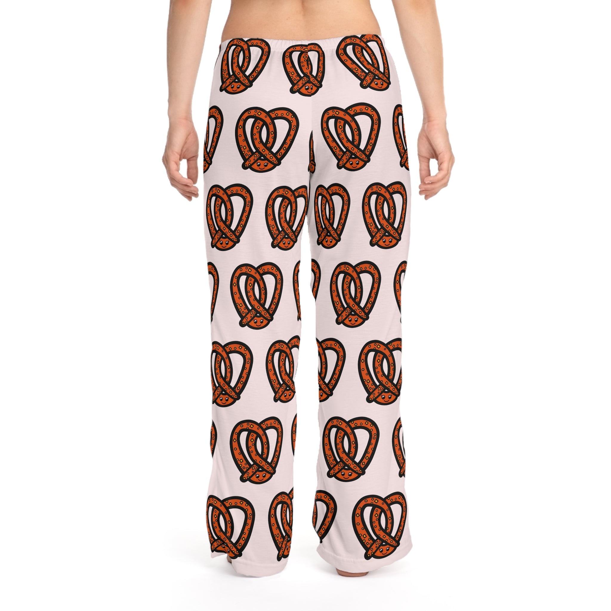Hand-Drawn Pretzel Pattern Pajama Pants | All-Over Print