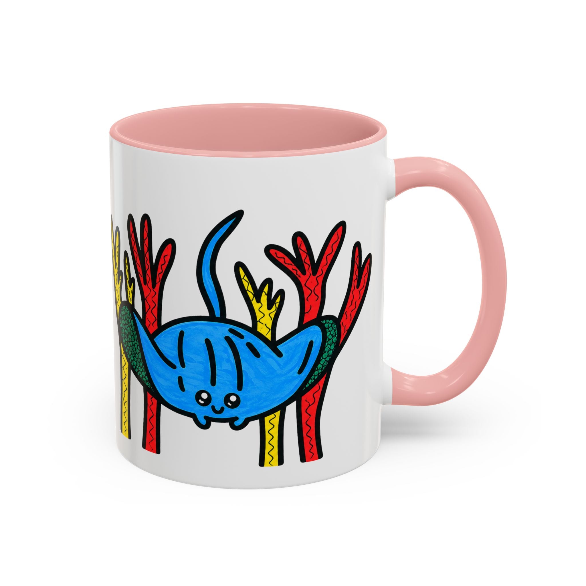 Hand-Drawn Blue Stingray Illustration Mug | Accent Coffee Mug (11, 15oz)